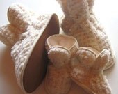 WELCOME to our World - Mama and  Baby Coming Home Slipper Set- booties, soft soled shoes, women's slippers