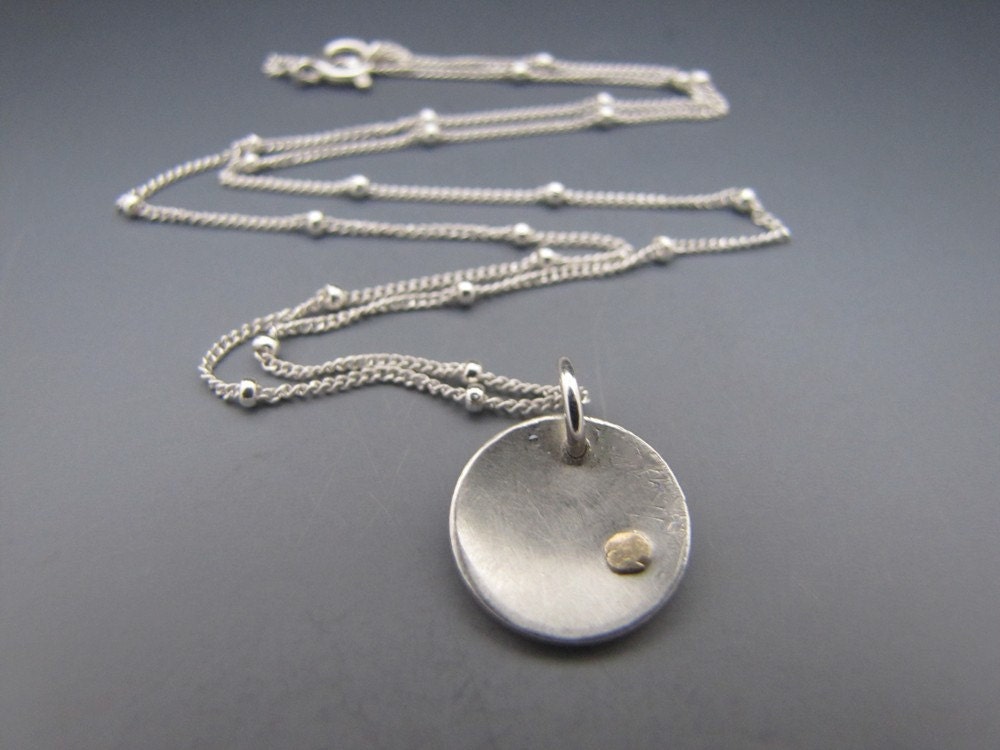 Small Disk with14K Rivet Necklace