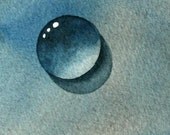 Dirty Blue Drop an Original Watercolor Painting - ACEO