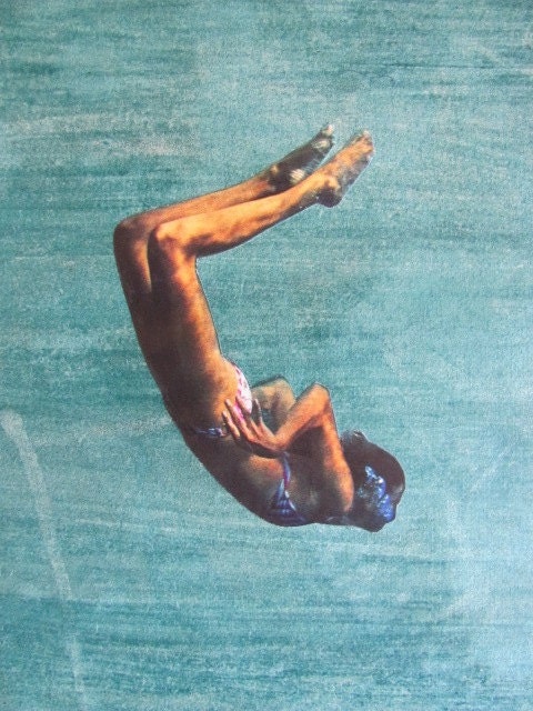 The Freedom of Buoyancy . Original Mixed Media Collage . 8 x 10 Print