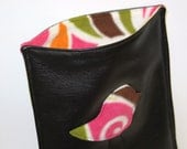SALE - iPad Sleeve / Cover / Case - Rich Brown Vinyl with Bird Applique