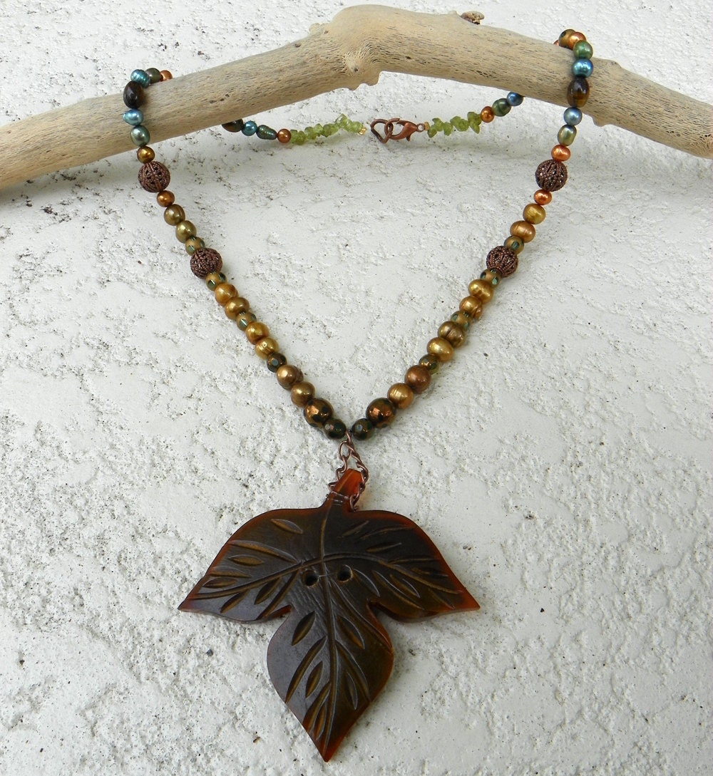 Carved Leaf Necklace