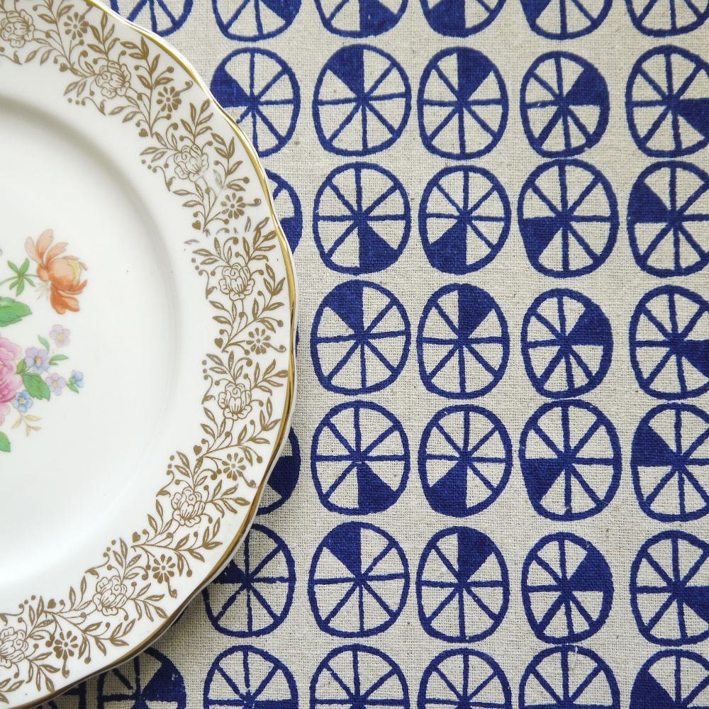 spokes - screenprinted fabric