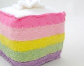 Wool Felt Rainbow Cake Spring Pastel Slice Toy
