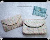 Satin Clutch Purse Vintage with Pastel and Metallic Embroidery