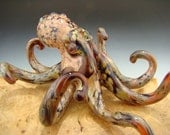 Glass Octopus Sculpture paperweight Aquarium Art Ocean Boro KT (made to order) - VortexGlassWorks