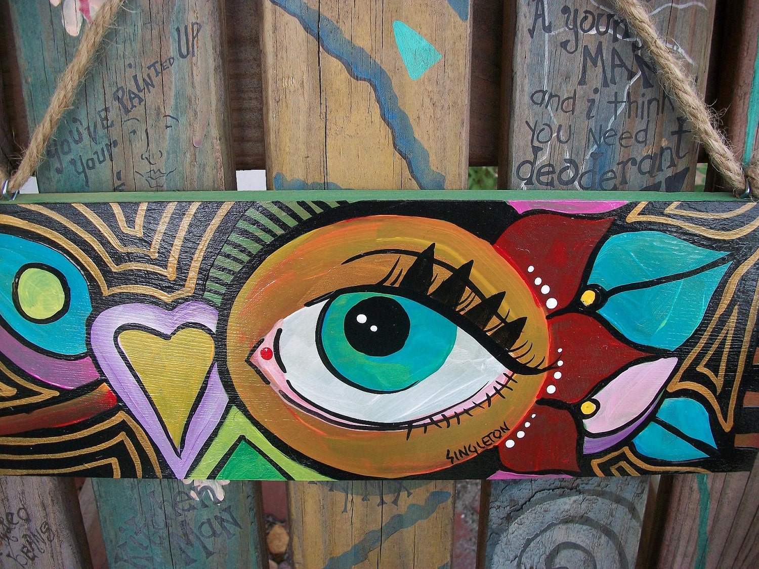 I See You, Singleton Hippie Art Original, All Seeing Eye