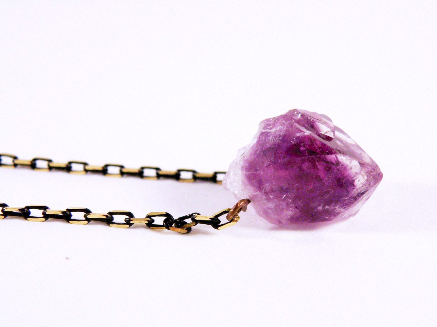 Raw Amethyst Point Necklace