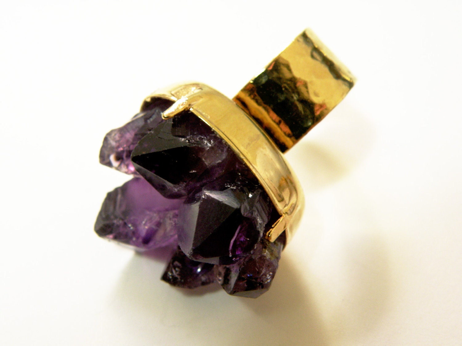 Gold Plated Amethyst  Cluster Ring