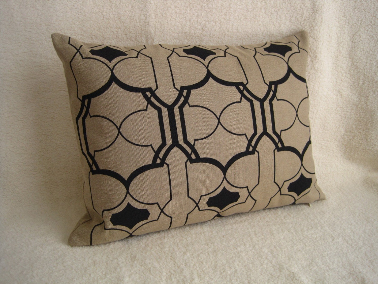 Lattice Pillow Cover 12x16 - Midnight Black