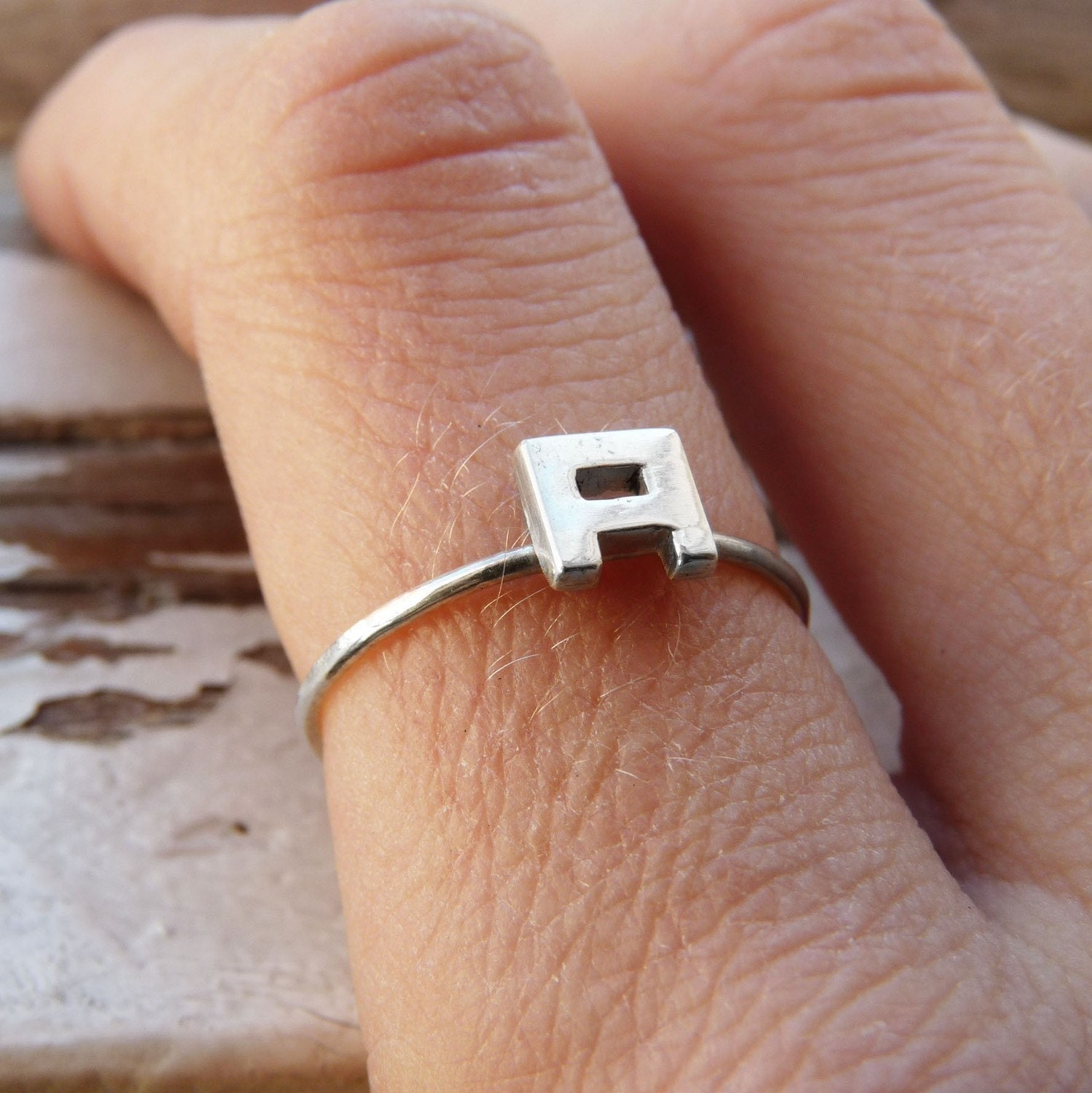 Initial Ring, Sterling silver, Made to order, Custom Ring, Letter, Ring Lyrics, Personalized