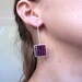 Earrings Purple in Sterling silver and copper, long and super lightweight earrings, "Tangle earrings"
