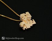 Mario Pendant 8-bit 14kt Yellow Gold