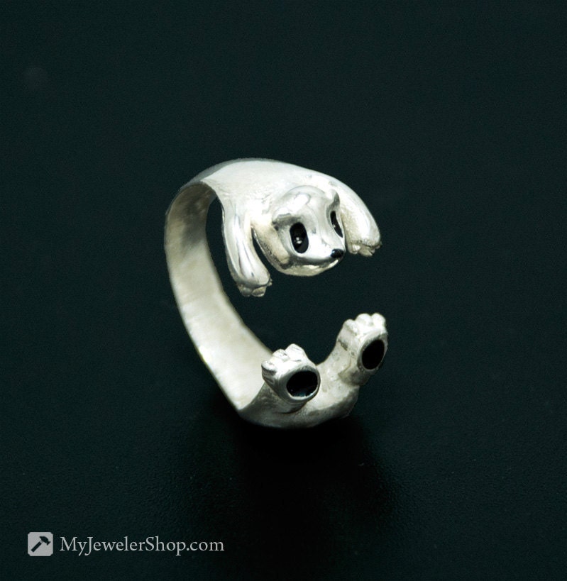 Panda Ring Adjustable Sterling Silver