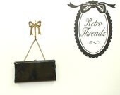 vintage 50s black patent evening purse