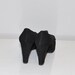 size 7 vintage 60s Midnight Marquise Leather Platform Heels