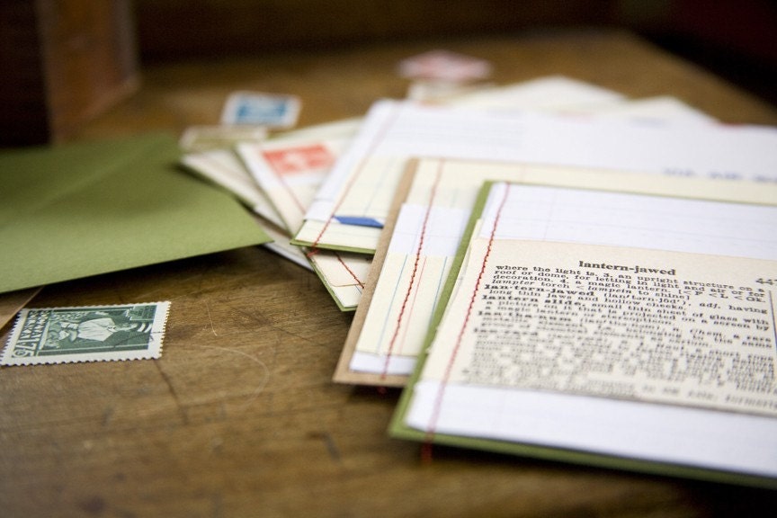 paper lovers stationery, sewn paper card - single card