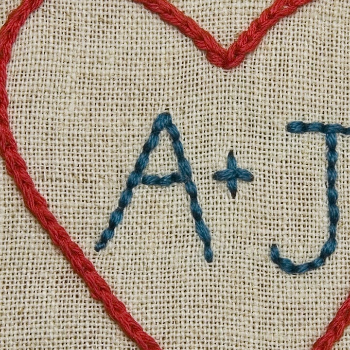 Mini Custom Heart Sampler - Hand Embroidery