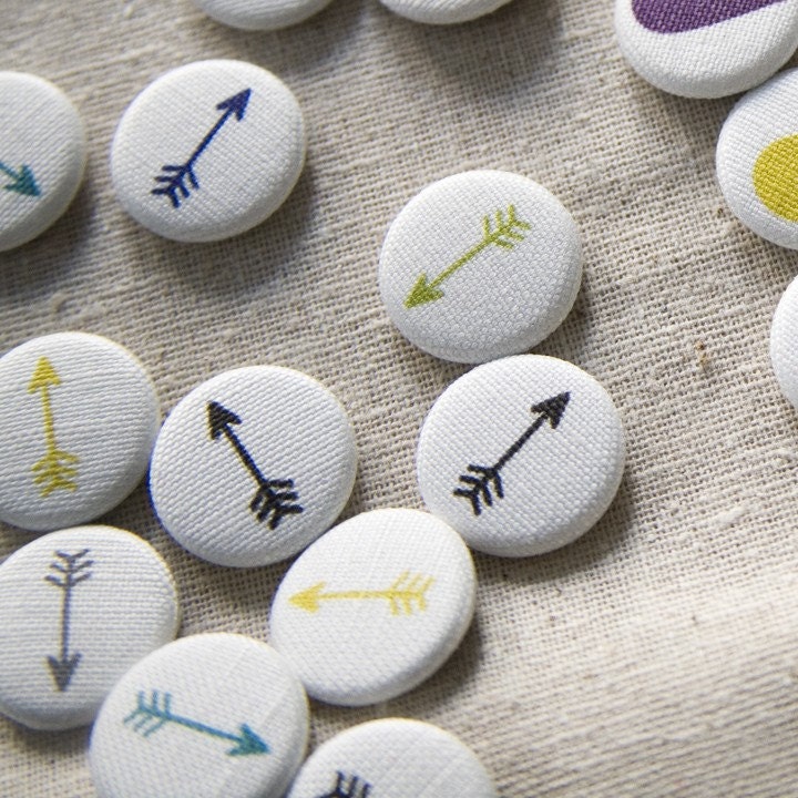Colorful Linen Arrow Pin Set - colors you choose