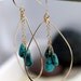 Gold Hoop Earrings with Turquoise - Turquoise Hoop Earrings - Turquoise Jewelry