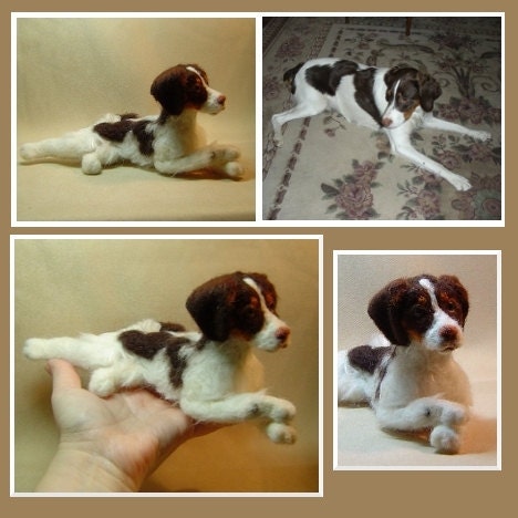 Custom Dog sculpture custom dog needle felted art
