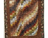 Quilted Art Wall hanging  autumn colours abstract