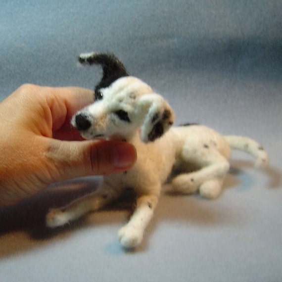 Custom Dog Portrait needle felted sculpture pet made to order