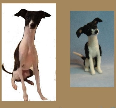 Needle felted Custom Dog  made to order Italian Greyhound pet art