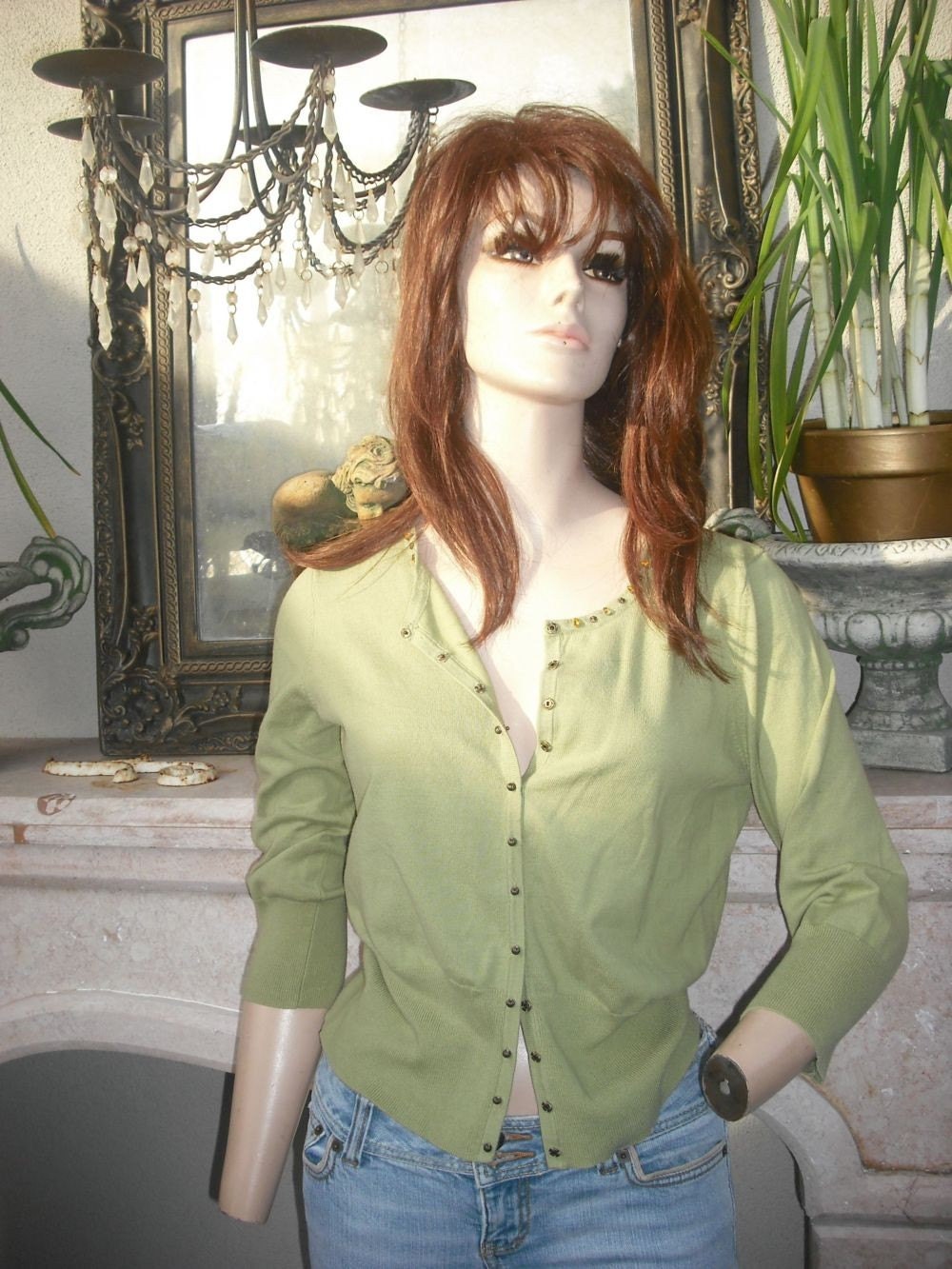 Bob Mackie Studio Sweater in Green //  Size MEDIUM