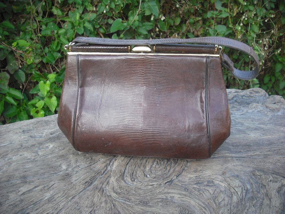 1950s  Vintage  Lizard Handbag