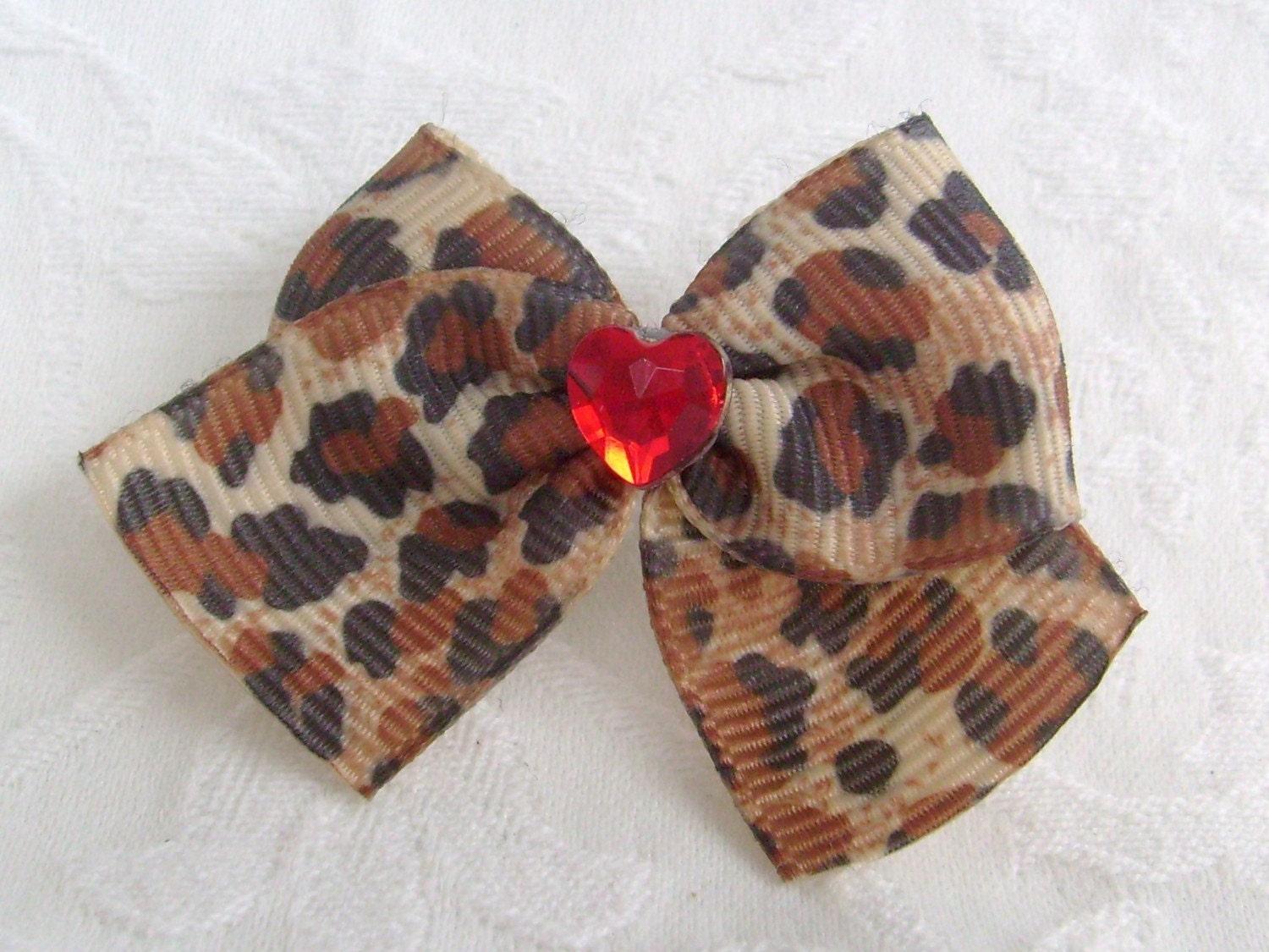 Sweetheart Dog Bow in Leopard