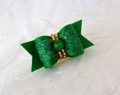 DOG BOW- 5/8" Emerald City Sparkle Dog Bow