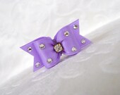 5/8 Dog Bows- Swarovski Satin Sparkler in Orchid