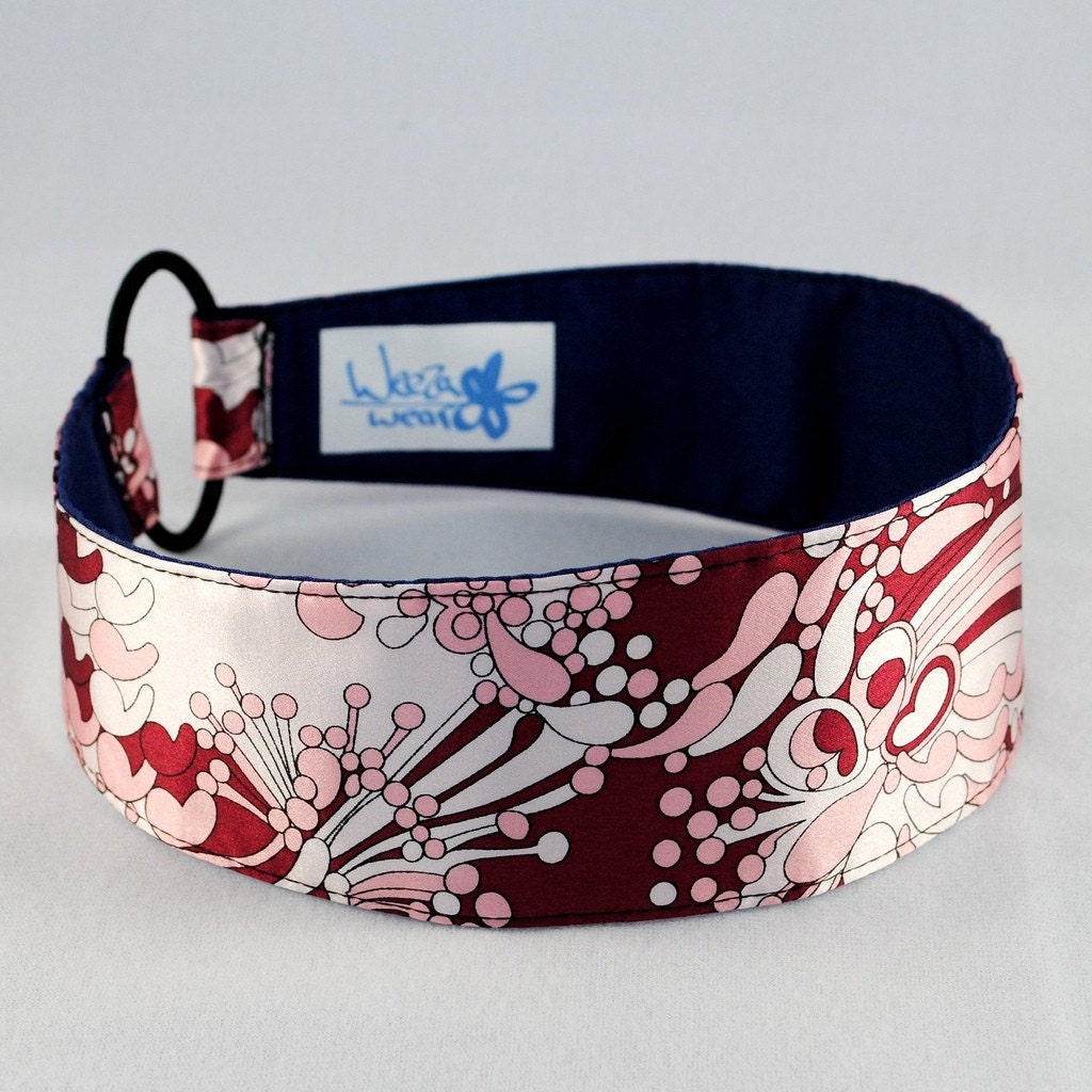 Maroon Splashes Weezy Band, Wide, Silk