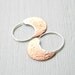 Little Urban Hoops -  textured Copper - handmade copper and sterling silver organic look hoop earrings