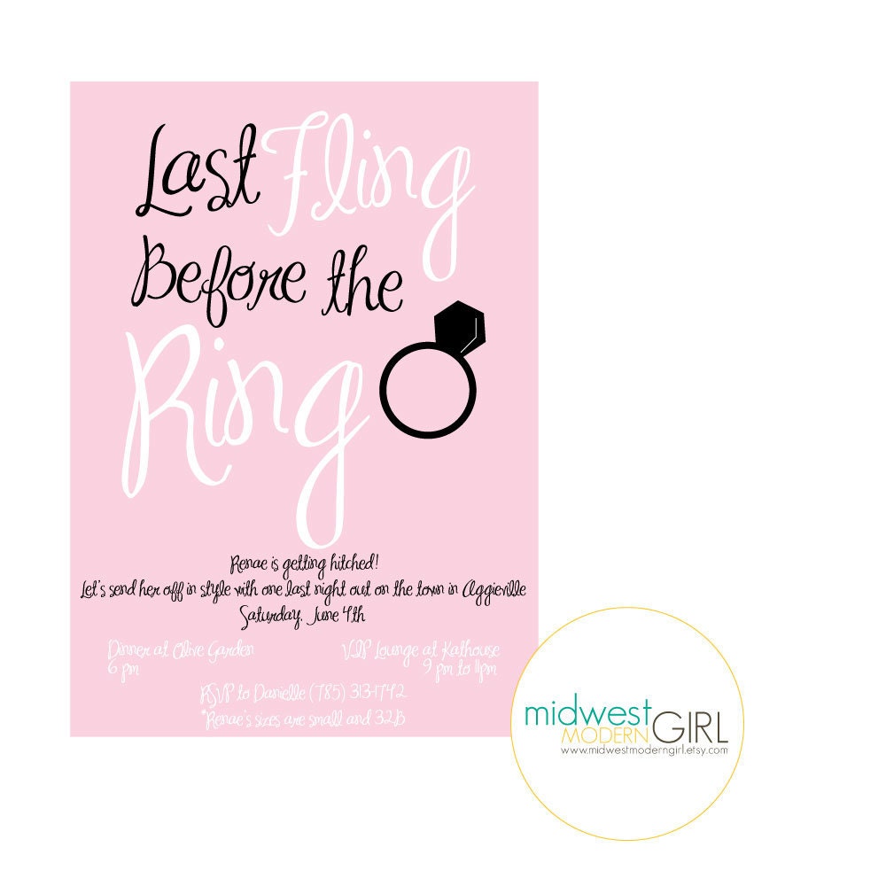 Fling Before the Ring Invitation