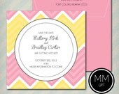 Chevron Square Invitation - Save the Date, Wedding, Party, Birthday, Shower Invitation