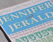 Rock Poster Wedding Invitation in Blue, Green and Brown