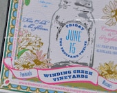 Wildflower and Mason Jar Wedding Invitation Set