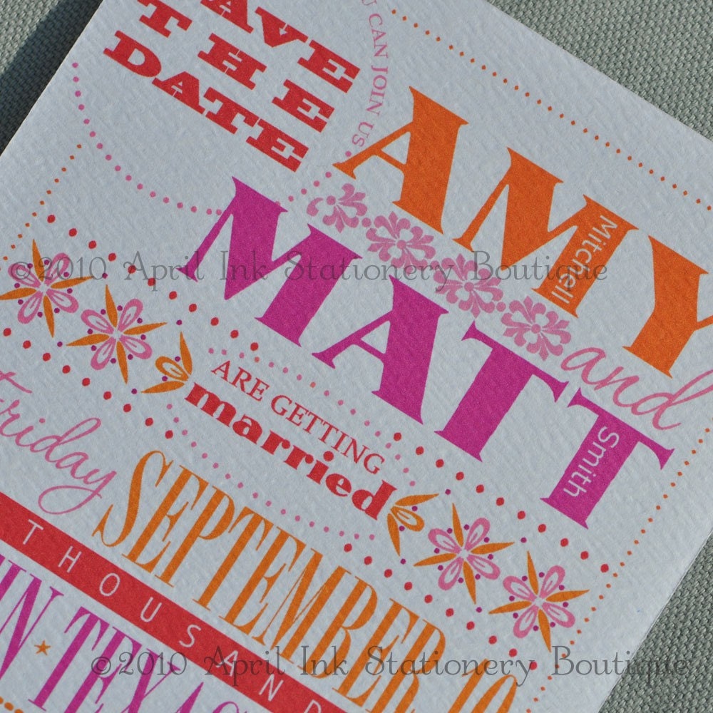Elegant Patterned Rock Poster Save the Dates