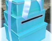 ELEGANT Three Tiered Wedding Card Money Box BLING  Customize Your Colors