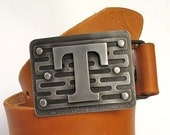 Custom Initial Buckle with Tread Background