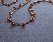 Amber Drop crocheted necklace
