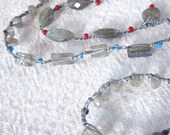 Mixed Labradorite and Seed Bead crocheted necklace