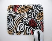 Mouse Pad, Computer Mouse Pad, Fabric Mousepad           Scroll Tattoo