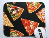 Mouse Pad, Computer Mouse Pad, Fabric Mousepad   Pizza Party