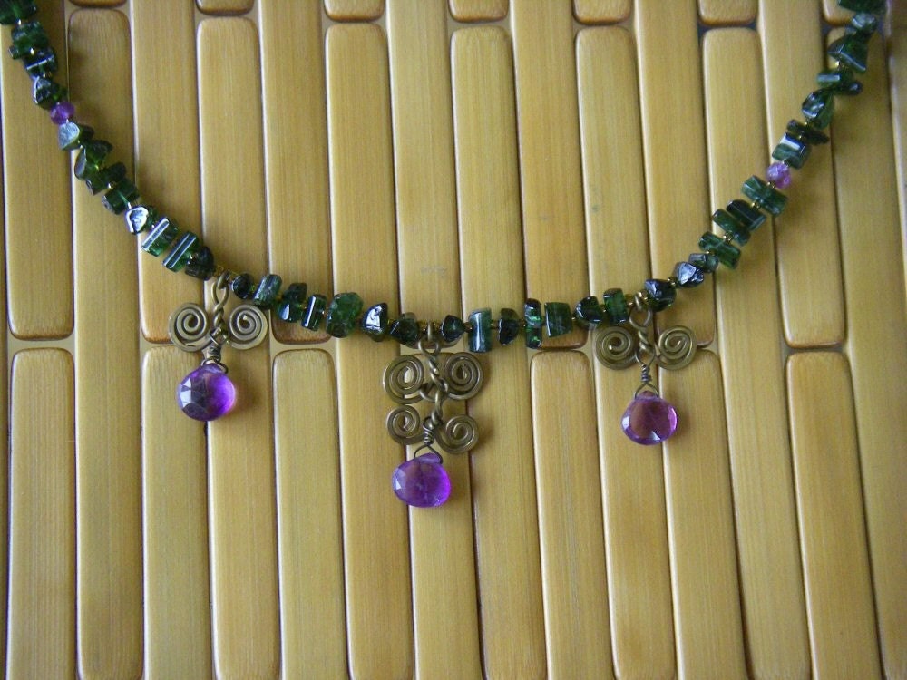 Tourmaline/Amethyst Quartz Necklace