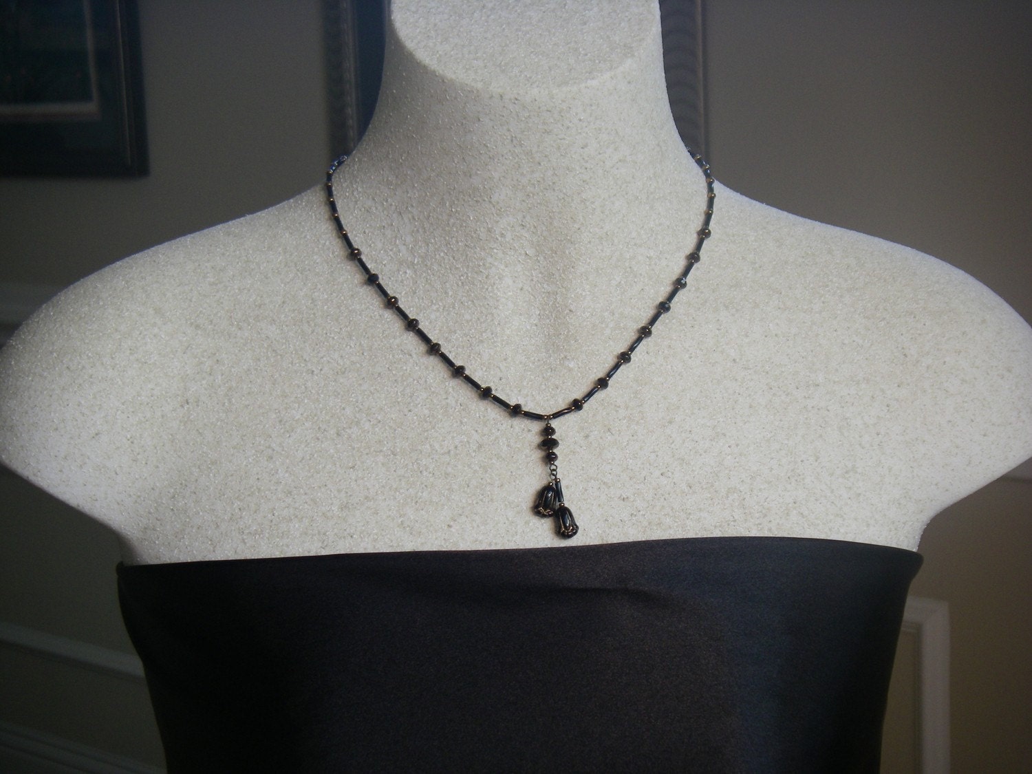 Black "Y" Necklace