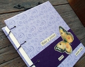 Small Blank Purple Coptic Stitch Journal Handmade Butterfly Make A Picture