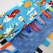 Ribby Learning Lovey - Fly by Day - with Blue Minky Dot - only a few left - this fabric is oop